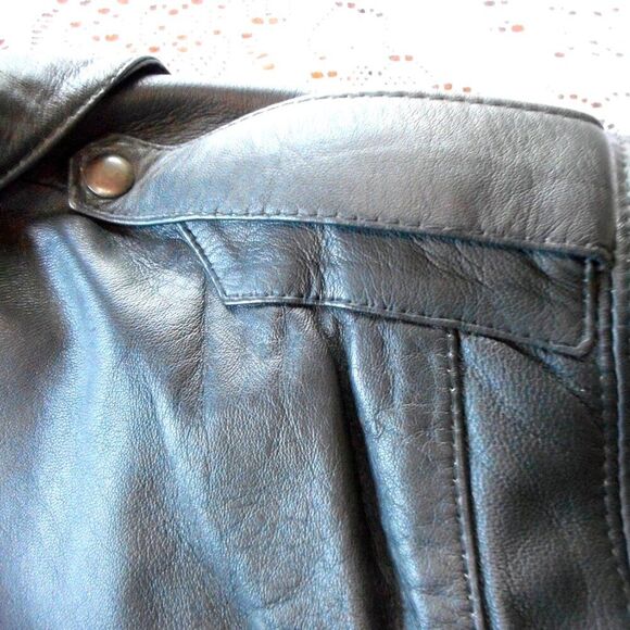 FABULOUS MOTO SKIRT & JACKET SET, Black Leather - Picture 4 of 14